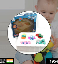 Colorful baby rattle with engaging design for infants' playtime and sensory development.