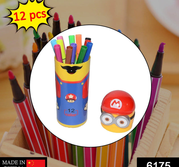 Minions sketch pen set with colorful pens and an attractive case.