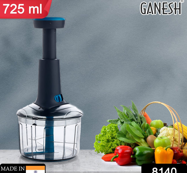 Ganesh Bingo push chopper with lock-unlock feature, 725ML