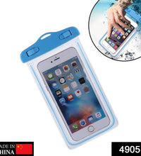 Water-resistant mobile pouch cover for protection against water and moisture.