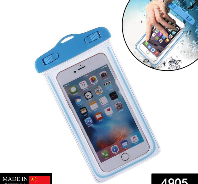 Mobile water protector pouch cover, secure and waterproof for mobile phones.