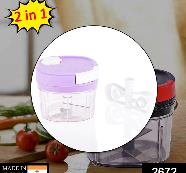 Handy chopper and slicer with a 600ML capacity for kitchen use