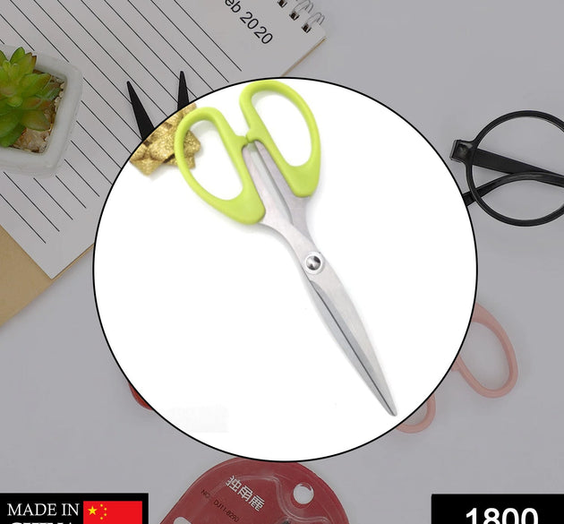 Stainless steel scissors with plastic handle grip, 160mm in size, designed for precision cutting