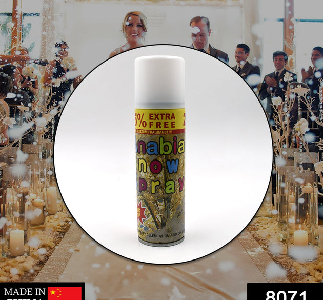 Party snow spray for fun at parties and official gatherings.