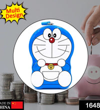 Cartoon character piggy bank made of metal for storing coins and money