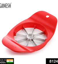 Apple cutter by Ganesh, plastic and stainless steel, color may vary.