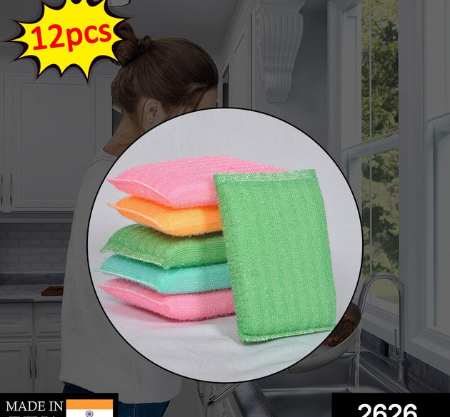 Scratch-proof kitchen scrubber pad, pack of 12, for safe and effective cleaning.