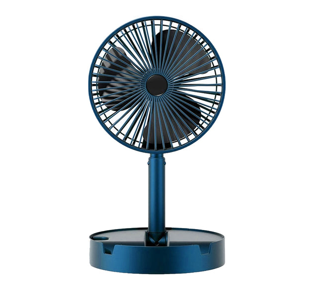 Telescopic Electric Desktop Fan, Height Adjustable, Foldable & Portable for Travel/Carry | Silent Table Top Personal Fan for Bedside, Office Table (Battery Not Include / Button Not included))