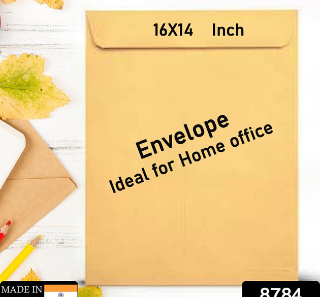 Kraft Envelopes, 16 x 14 Inch, Brown Envelopes, Envelopes, Card Envelopes, Kraft Paper Envelopes, Invitation Envelopes, Postcard Envelopes, Quick Self Seal, Stationery For General, Office (1 Pc )