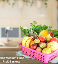 Medium size plastic fruit basket, front view