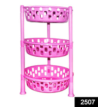 Multi-tier round plastic organizer for versatile storage