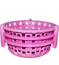 Plastic storage rack organizer with a round design for various uses