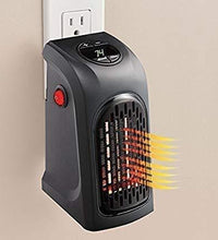 Space-saving electric plug-in heater with digital temperature control, 400W.