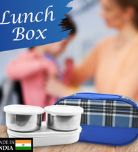 Various views of stainless steel lunch containers