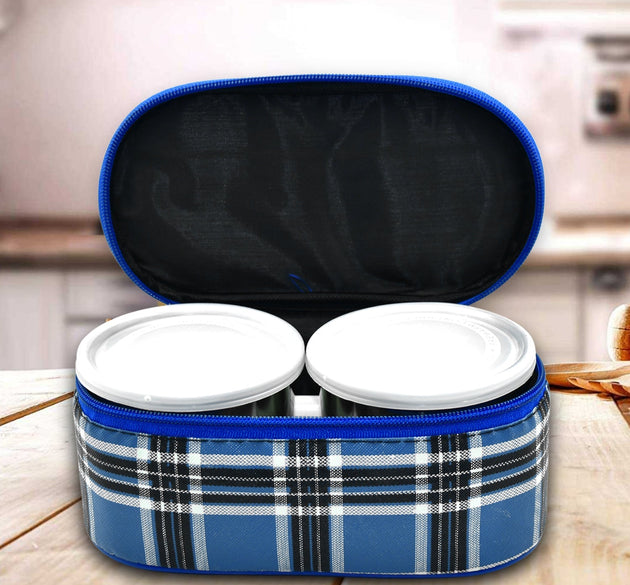 Set of three stainless steel lunch containers