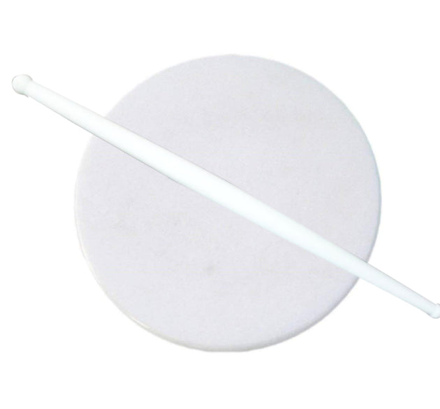 White plastic rolling pin for chapati making