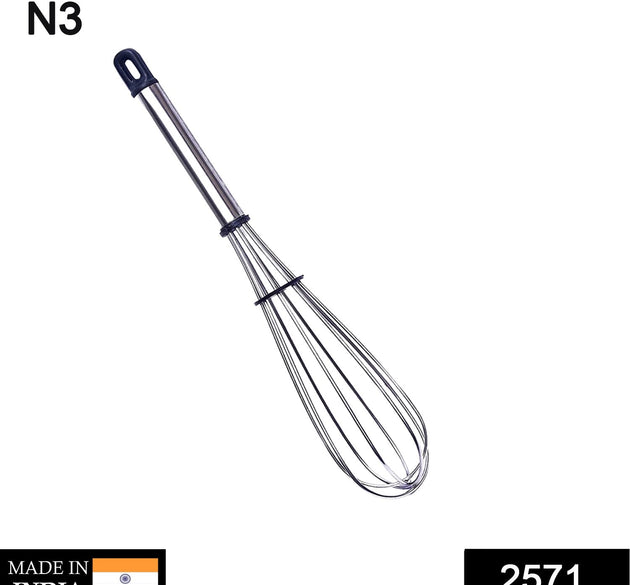 Stainless steel balloon whisk with a sturdy handle