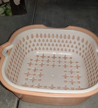 2-in-1 basket strainer designed for rinsing and draining