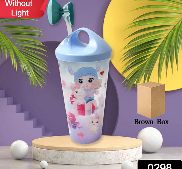 Unicorn Water Bottle with Straw & Lid for Kids (Without Light)