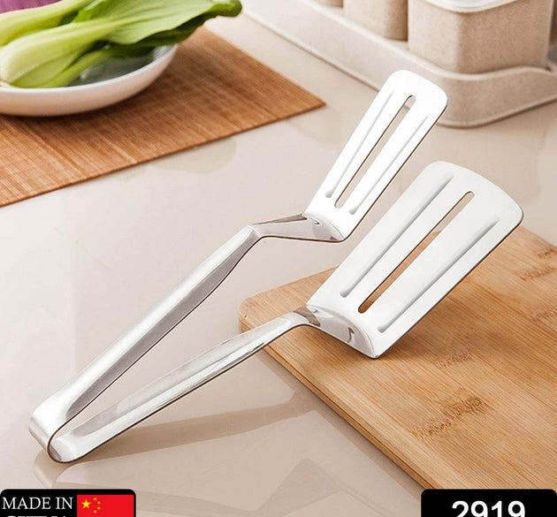 Multifunction cooking serving turner, stainless steel BBQ kitchen tongs