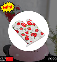 Stylish and colorful oven mitt and pot holder for safe cooking.