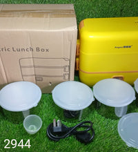 Electric lunch box with four stainless steel compartments