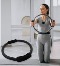 Yoga ring, fitness circle for home workouts, pilates and thigh exercises.