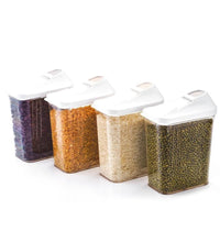 Set of 6 plastic storage jars with lids