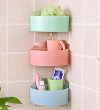 Plastic corner shelf for shower or kitchen