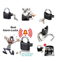 Security padlock with alarm for anti-theft protection