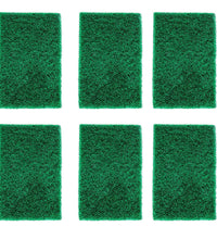 Aqua green sponge pads for cleaning, pack of 6 for kitchen use.