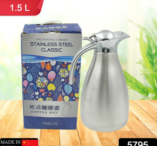 Vacuum Insulated Kettle Jug (Stainless Steel): 1.5L Sizes