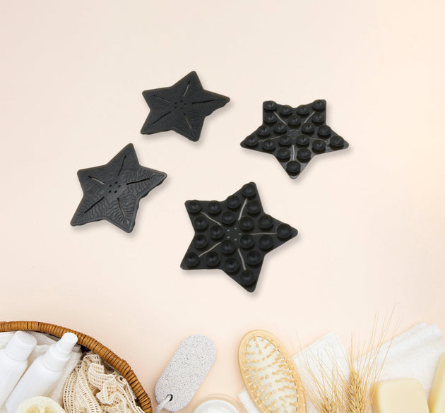 Mini  Pvc Anti-Slip Bat Mat Non Slip Baby Bath Mats, Mini Child Safety Anti Slip Shower Mats Star Shaped for Kids (4 pc Set)