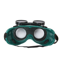 Dark green welding goggles, large size.