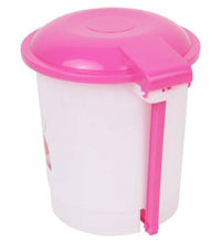 Desk dustbin with pedal for hands-free waste disposal in compact spaces.