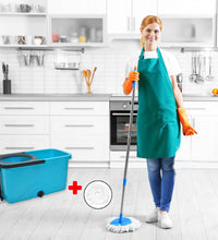 Spin mop with bucket for floor cleaning