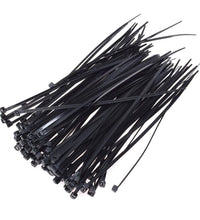 Heavy-duty nylon zip ties, 4 inches, black, pack of 100