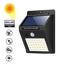 Black solar LED night light for home security.