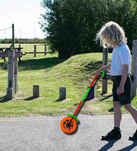 Kids push toy with single wheel and two lights