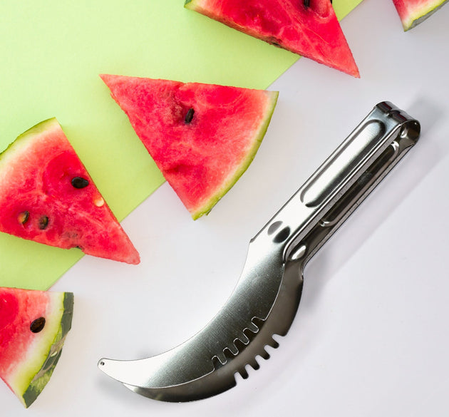 Stainless steel watermelon and cantaloupe slicer, kitchen gadget for fruit and vegetable cutting