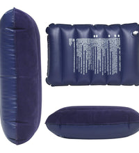 Soft blue inflatable pillow for travel.