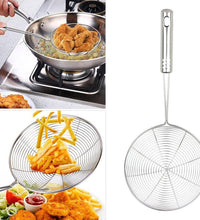 Large oil strainer for frying food with fine mesh