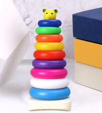 Set of 9 plastic teddy bear stacking rings