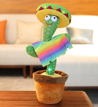 Dancing cactus toy with LED lights and music feature