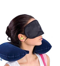 Travel essentials kit with pillow and eye mask.