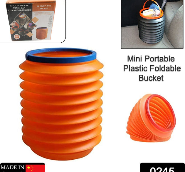 Foldable Storage Bucket , Water Container & Dustbin Multiuse Bucket For Home , Car & Kitchen Use Bucket