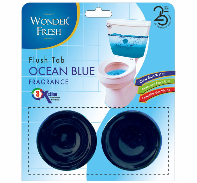 Ocean blue toilet cleaner flush tab, 100 grams