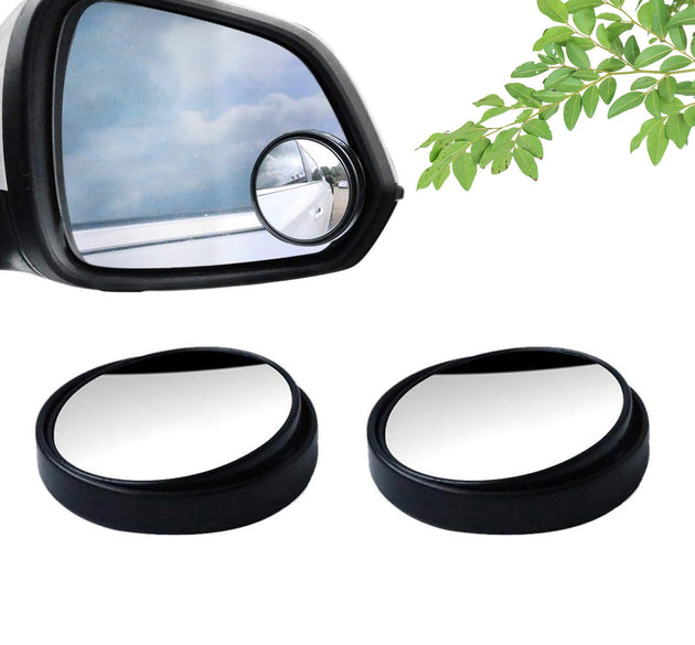 360DEGREE BLIND SPOT ROUND WIDE ANGLE ADJUSTABLE CONVEX REAR VIEW MIRROR - PACK OF 2