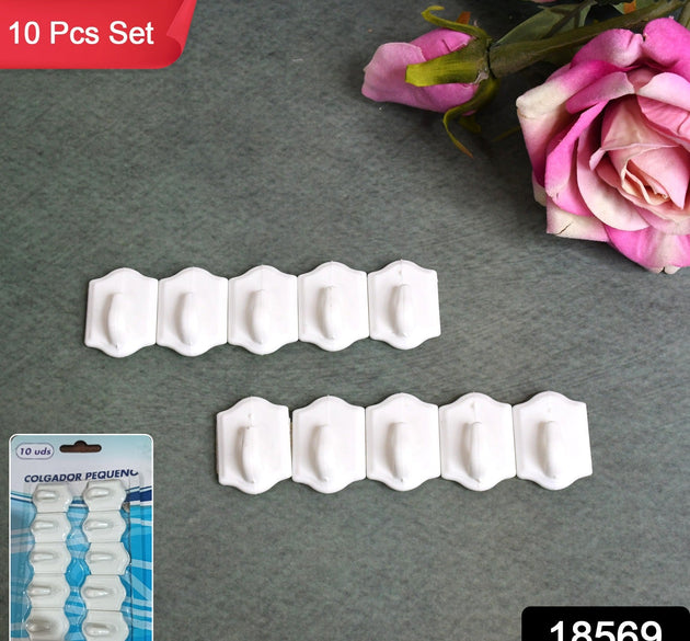 Small Adhesive Hooks for Wall Hanging Adhesive Hooks (10 pcs Set)