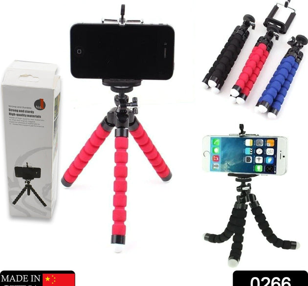 Portable Mini Octopus Tripod Stand with Phone Holder for Live Selfie, Mobile Phone Portable and Adjustable Stand